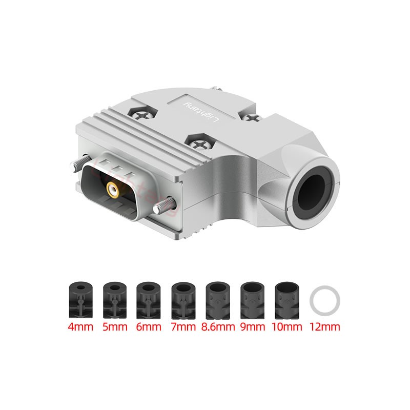 1W1公焊線式75歐姆+9P金屬外殼424彎出線4~12mm