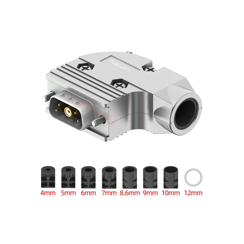 5W1公焊線式75歐姆+9P金屬外殼424彎出線4~12mm