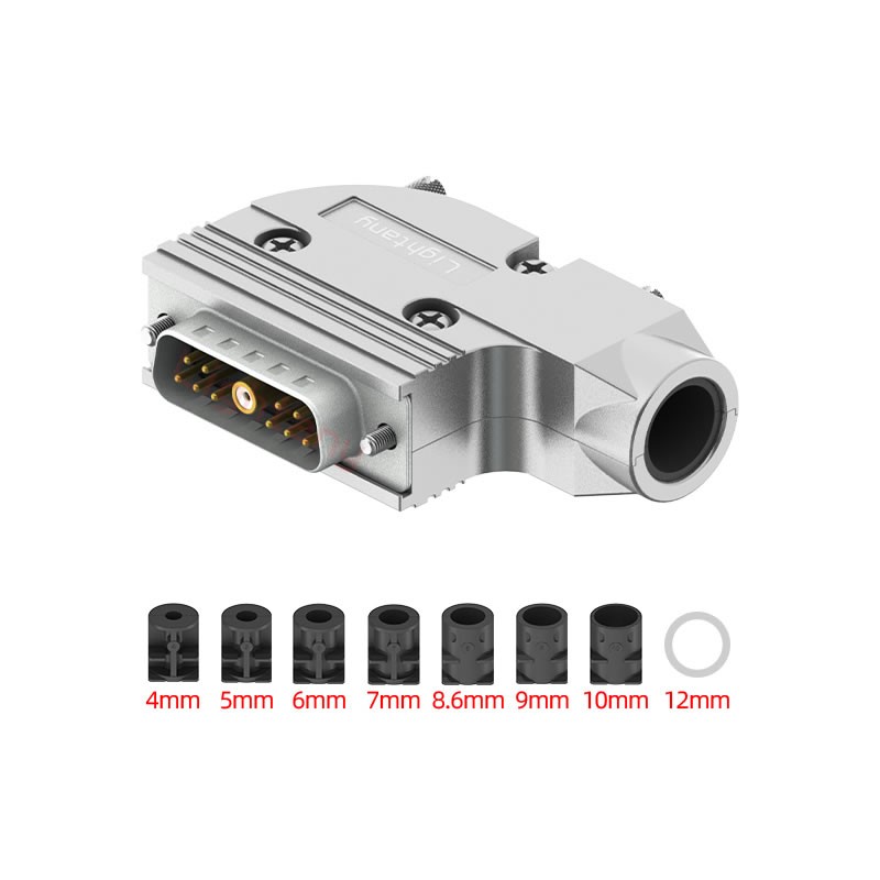 11W1公焊線式75歐姆+15P金屬外殼1443彎出線4~12mm