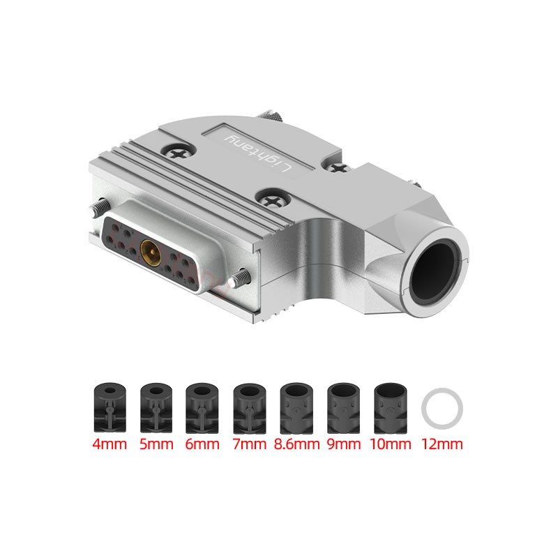 11W1母焊線式75歐姆+15P金屬外殼1443彎出線4~12mm