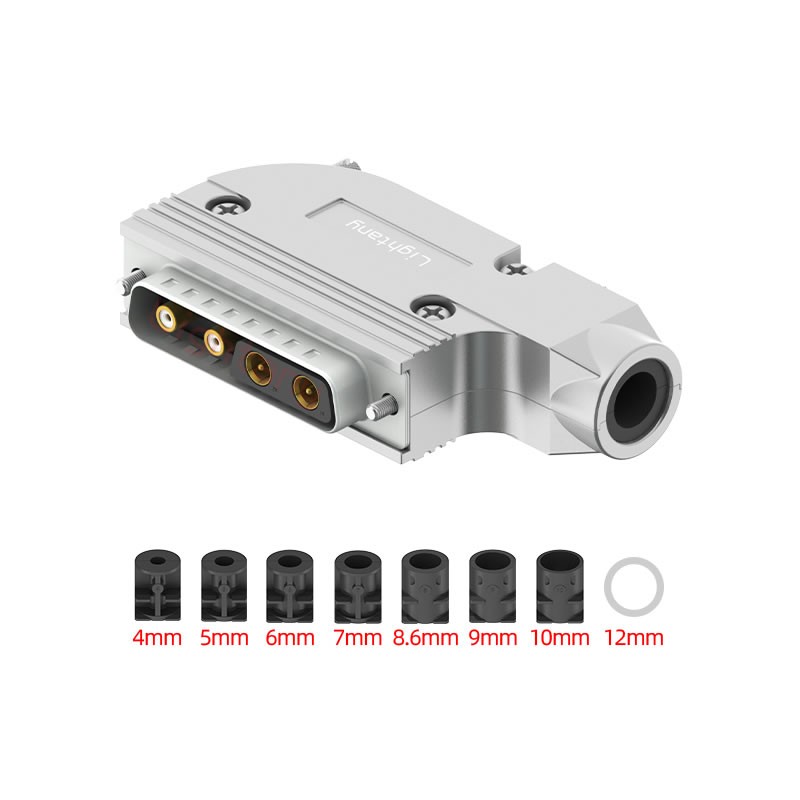 4V4公焊線式75歐姆+25P金屬外殼1015彎出線4~12mm