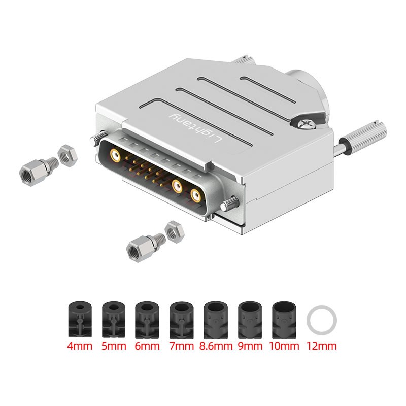 13W3公焊線式75歐姆+25P金屬外殼1657直出線4~12mm