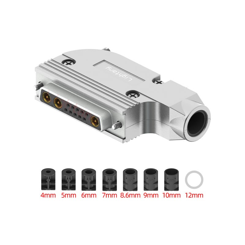 13W3母焊線式75歐姆+25P金屬外殼1015彎出線4~12mm