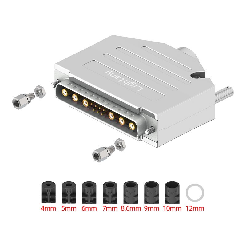 13W6A公焊線式75歐姆+37P金屬外殼2185直出線4~12mm