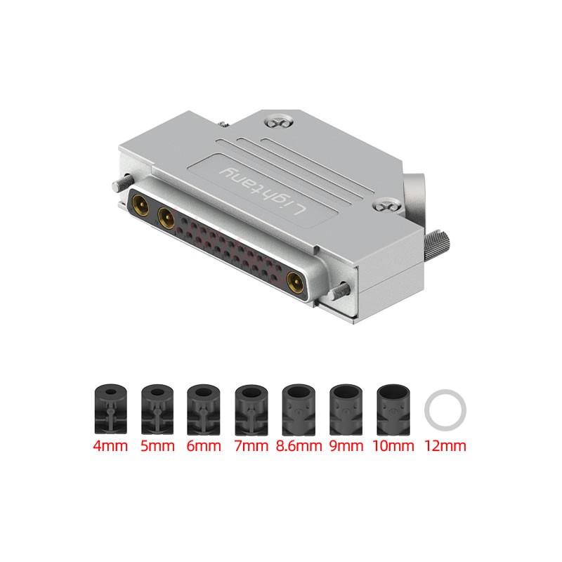 25W3母焊線式75歐姆+37P金屬外殼967斜出線4~12mm