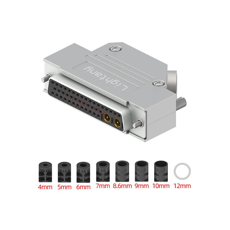 43W2母焊線式75歐姆+50P金屬外殼1746斜出線4~12mm