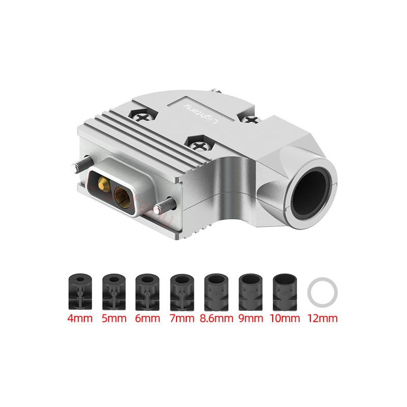 2V2母短體焊線40A+9P金屬外殼424彎出線4~12mm