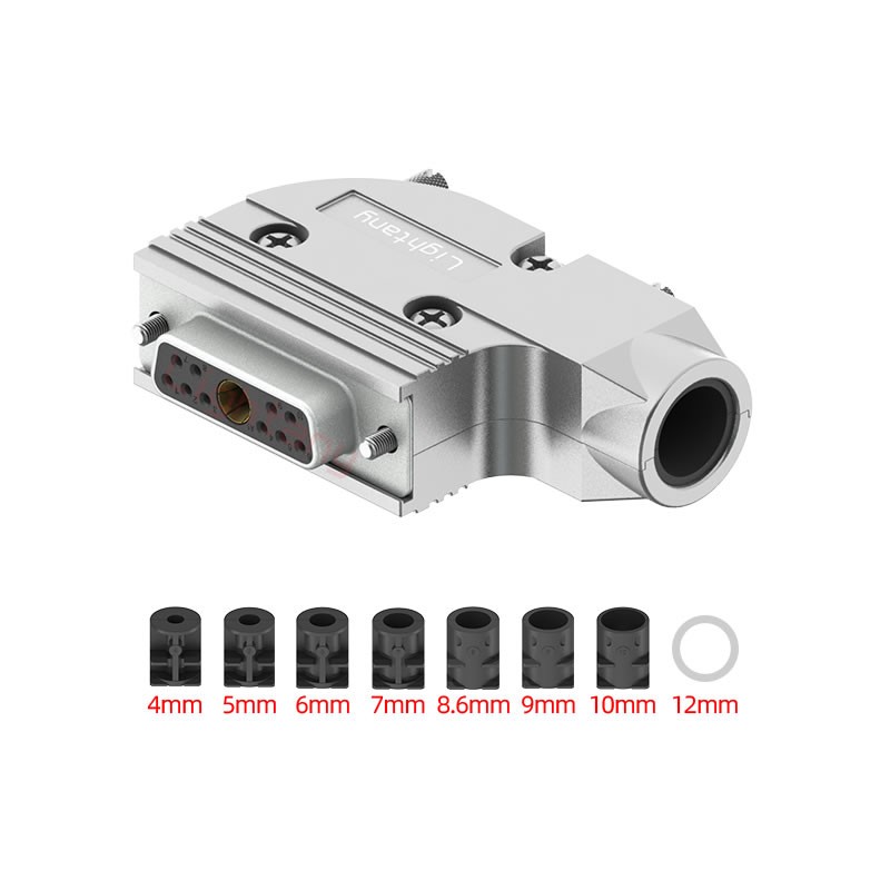 11W1母短體焊線40A+15P金屬外殼1443彎出線4~12mm