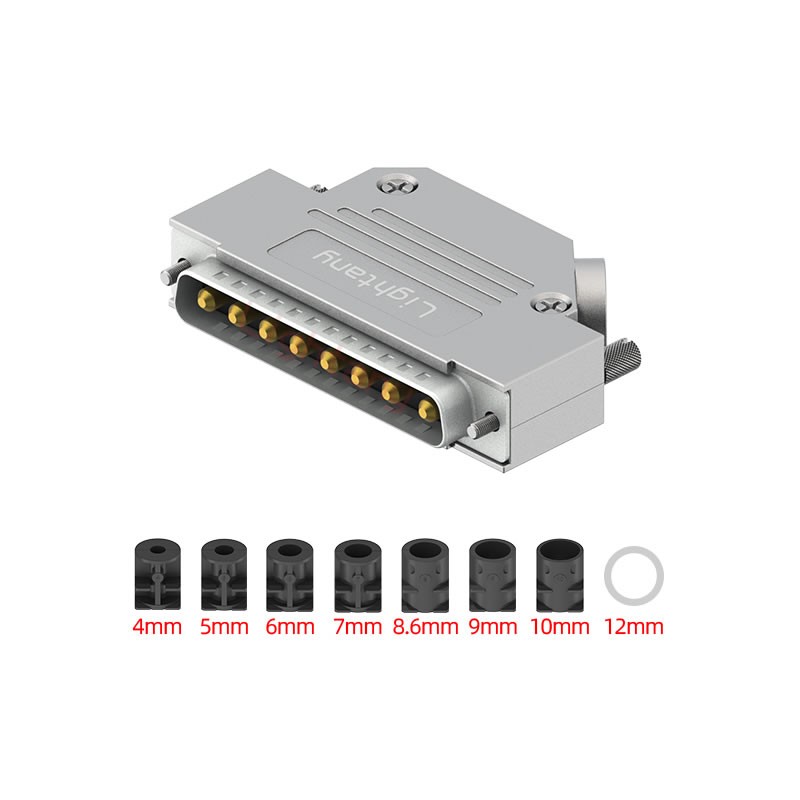 8W8公短體焊線40A+37P金屬外殼967斜出線4~12mm