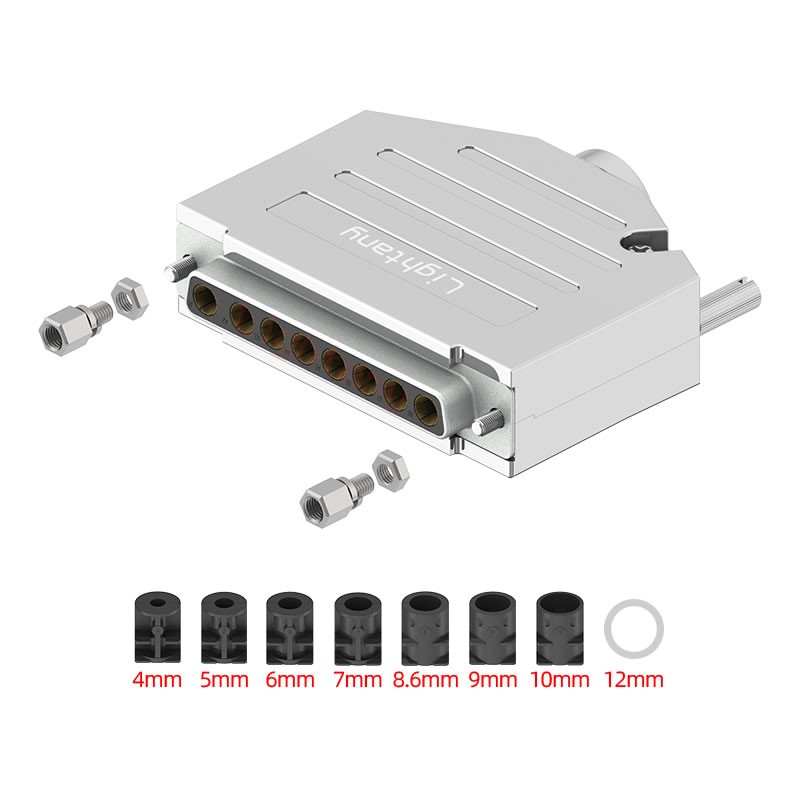 8W8母短體焊線40A+37P金屬外殼2185直出線4~12mm