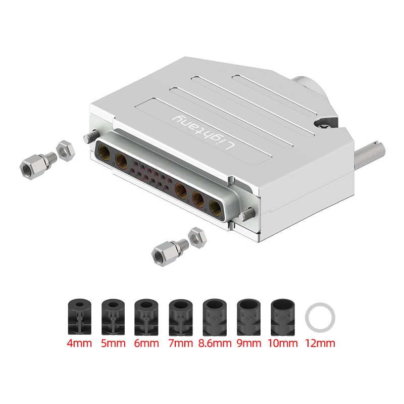 17W5母短體焊線40A+37P金屬外殼2185直出線4~12mm