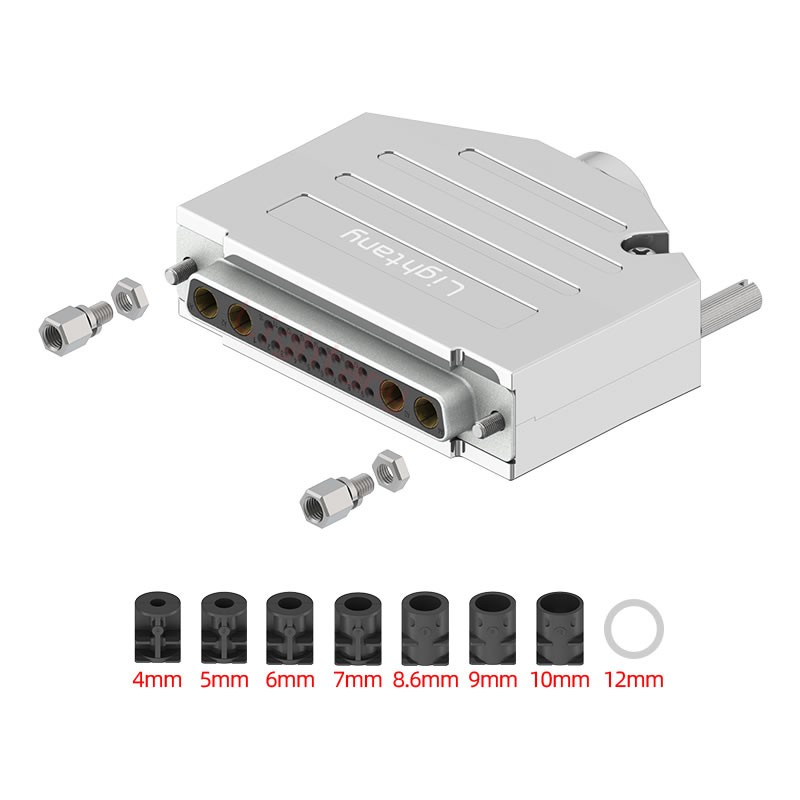 21W4母短體焊線40A+37P金屬外殼2185直出線4~12mm