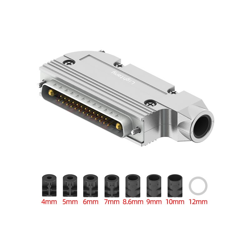 25W3公短體焊線40A+37P金屬外殼951彎出線4~12mm