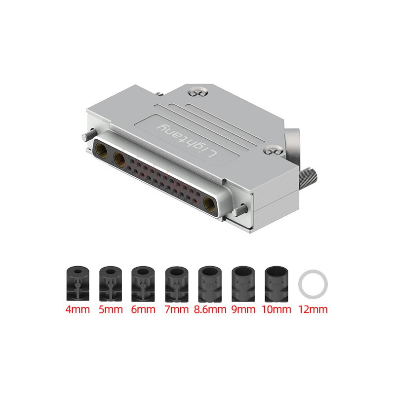 25W3母短體焊線30A+37P金屬外殼967斜出線4~12mm