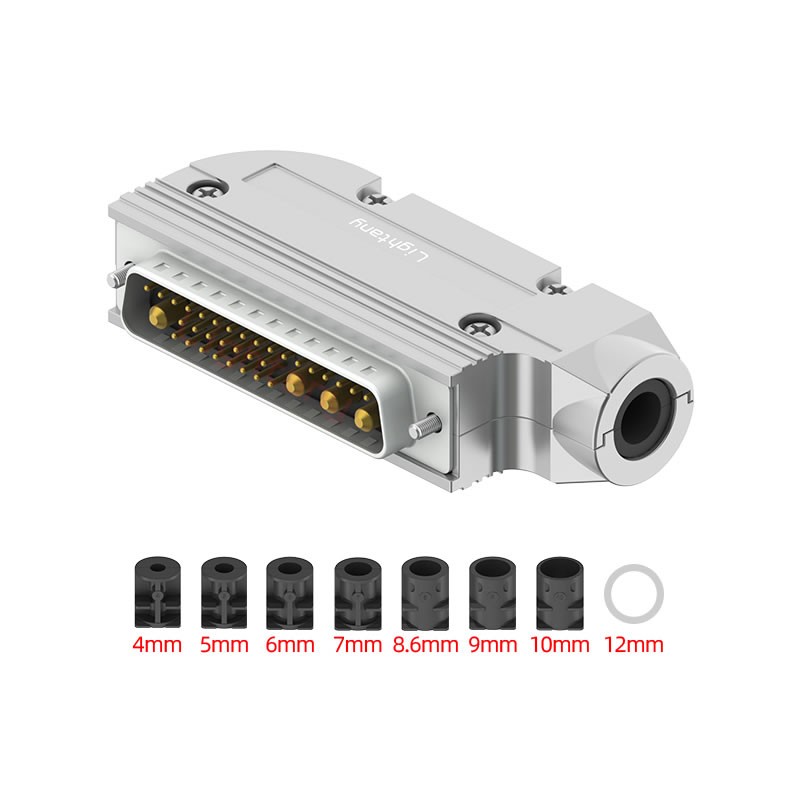 36W4公短體焊線40A+50P金屬外殼1745彎出線4~12mm