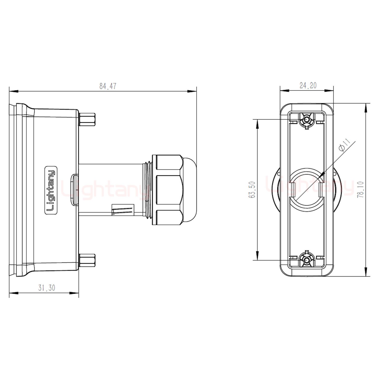 8W8母頭焊線(xiàn)+防水接頭/線(xiàn)徑5~11mm/射頻同軸50歐姆