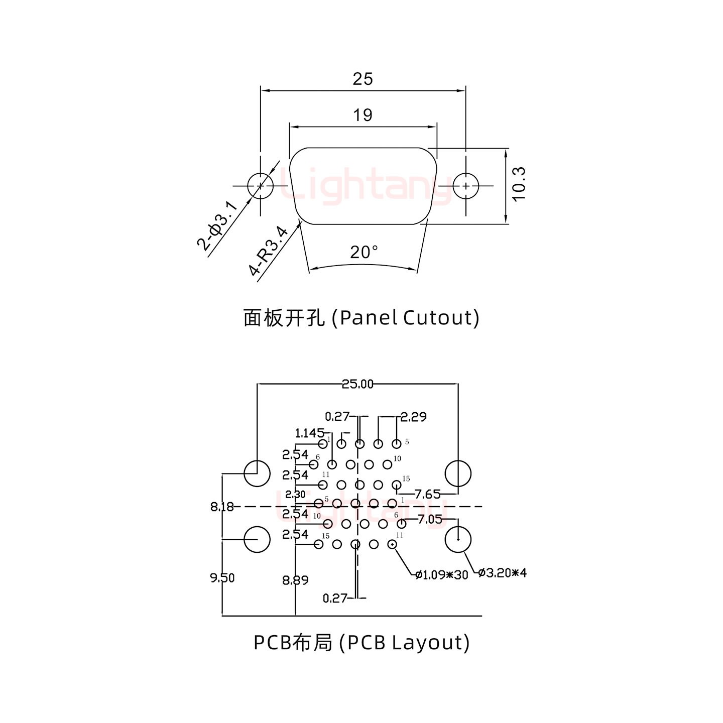 HDR15 上公下母 間距15.88車(chē)針雙胞胎 D-SUB連接器