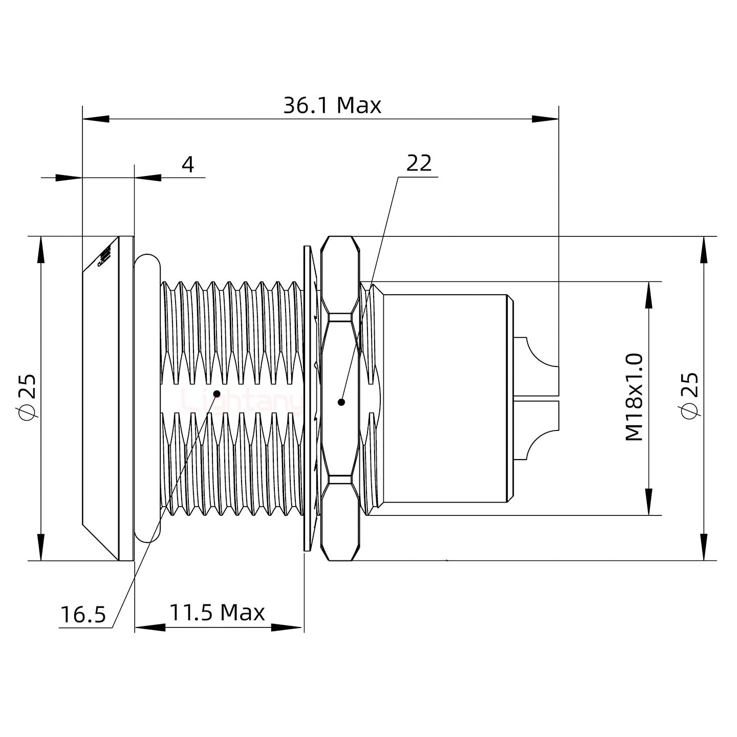 HGG.3B.005.CLLP后螺母插座 水密封