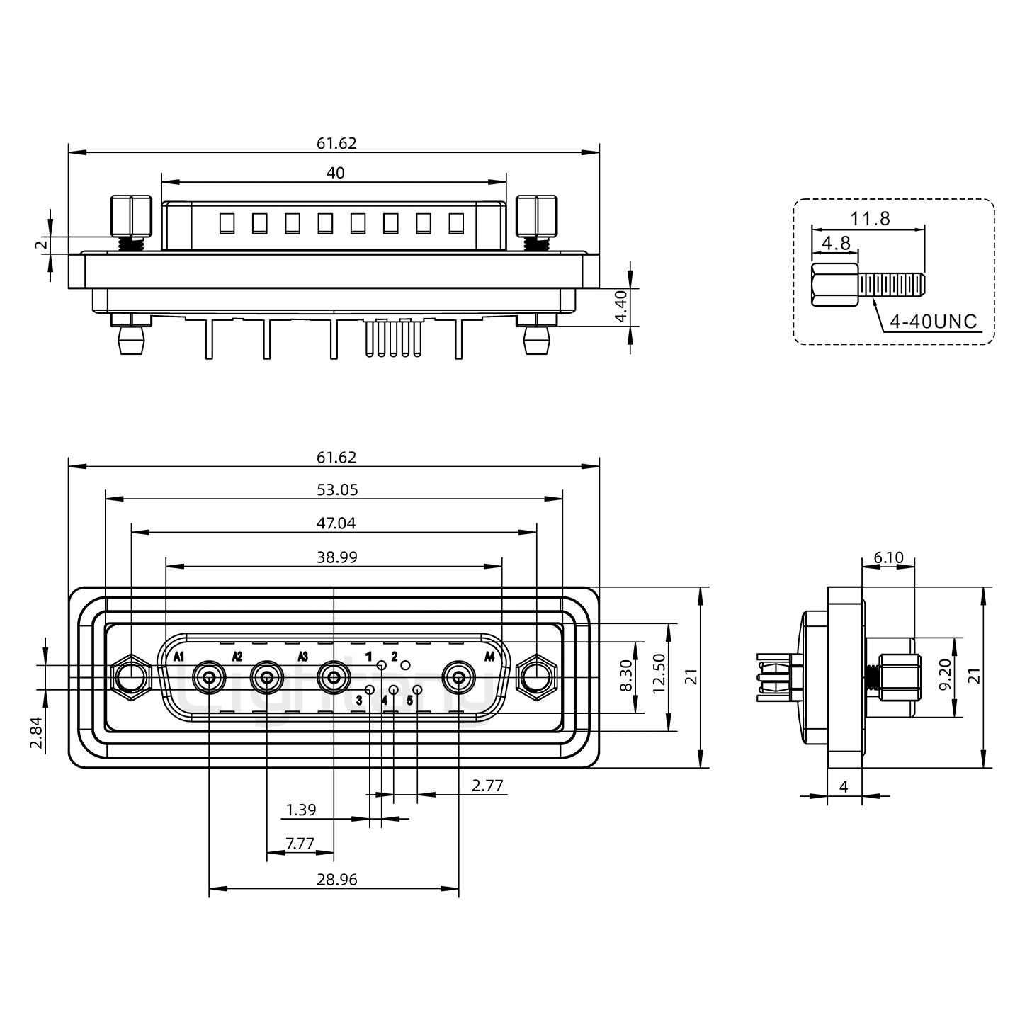 防水9W4公直插板/鉚魚叉/鎖螺絲/射頻同軸50歐姆