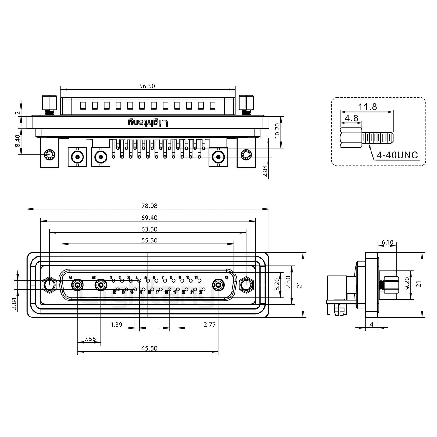 防水25W3公彎插板/鉚支架/鎖螺絲/射頻同軸50歐姆