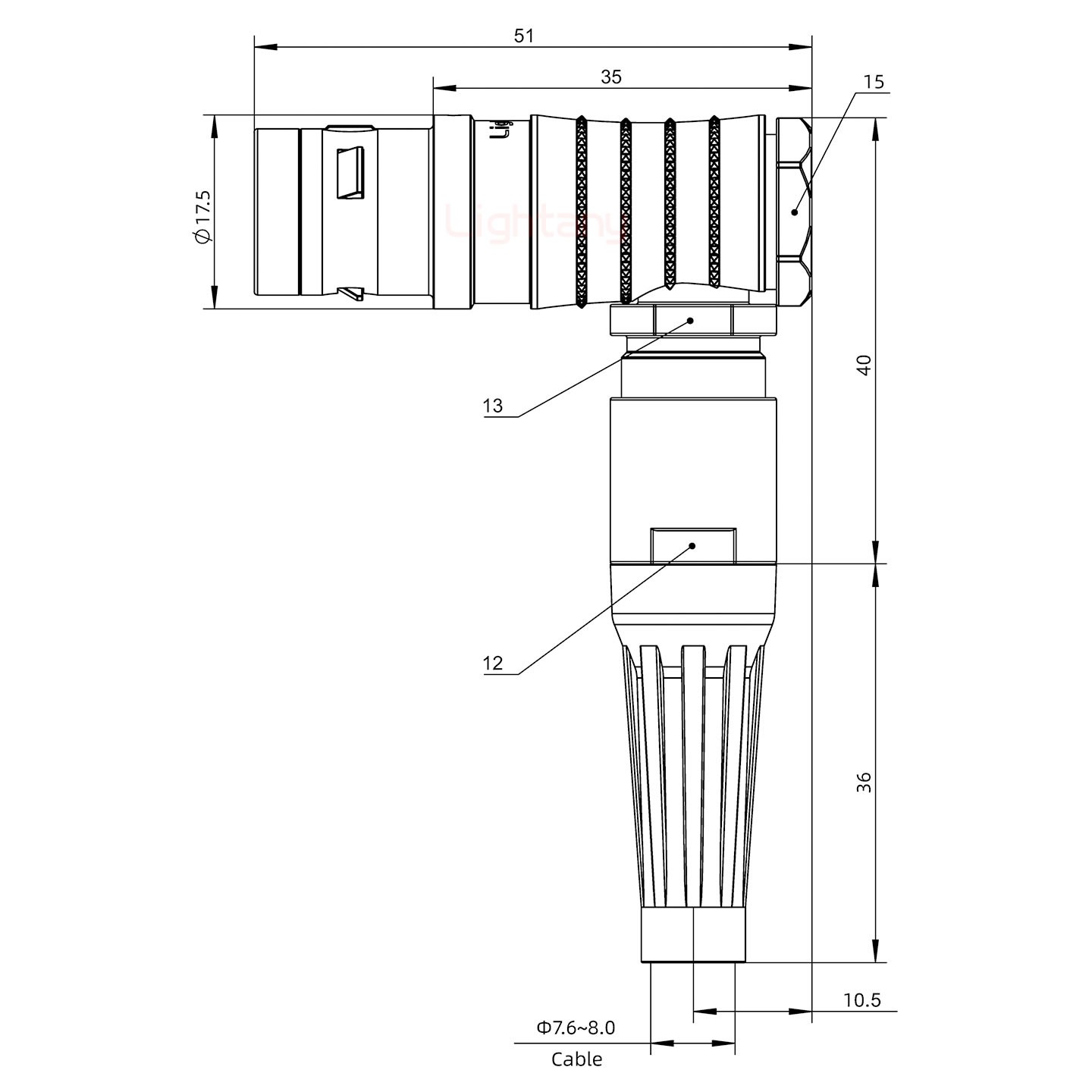 FHG.2K.006.CLAC80Z推拉自鎖帶護套彎式插頭