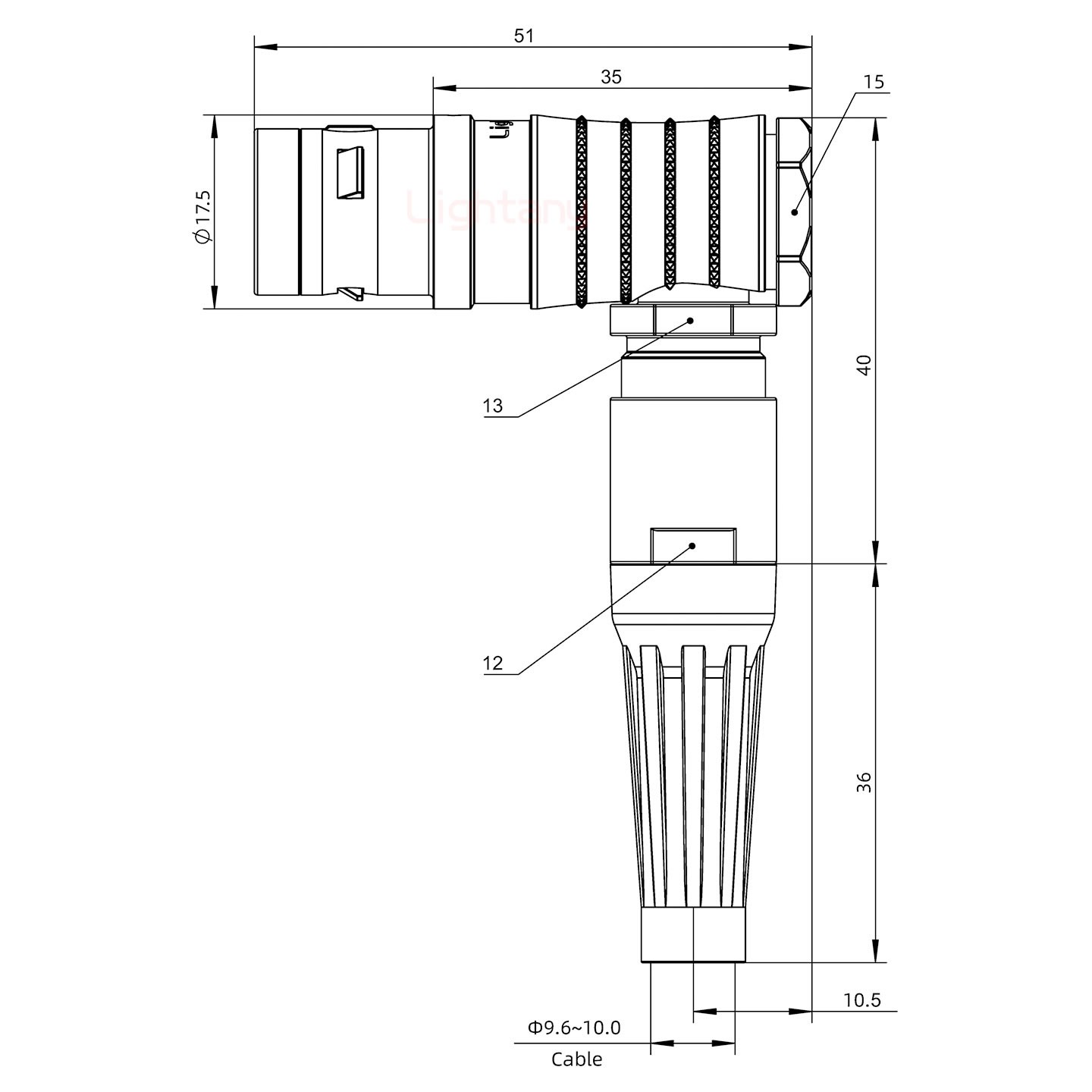 FHG.2K.008.CLAK95Z推拉自鎖帶護套彎式插頭