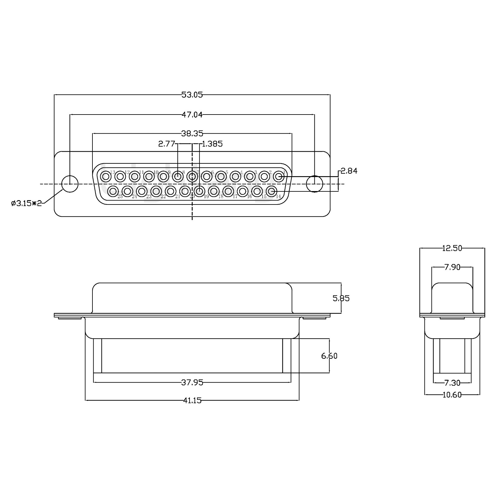 DB25母冷壓車(chē)針