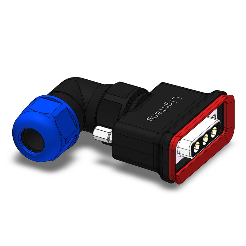 3W3母頭焊線+防水彎接頭/線徑5~11mm/大電流40A