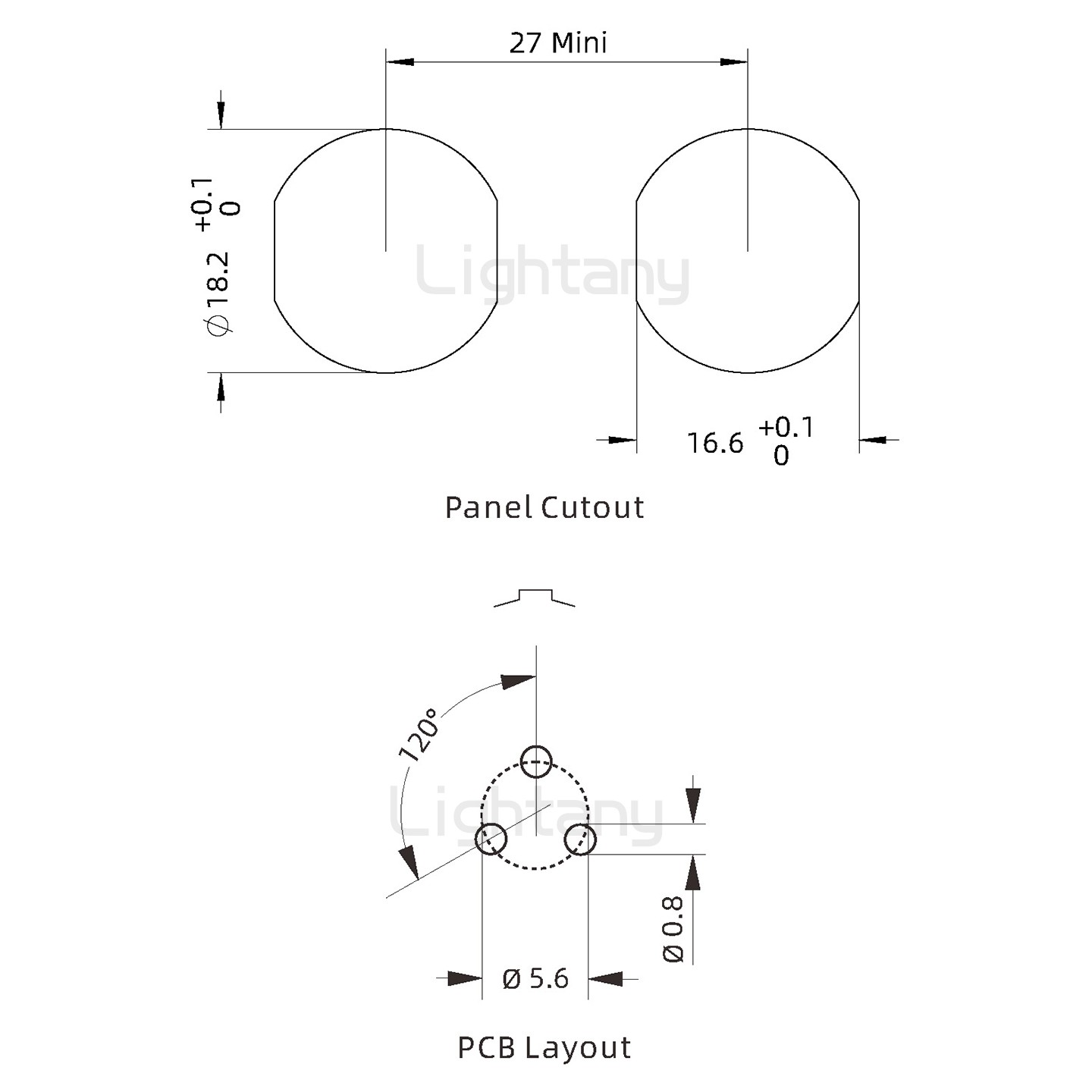 EEG.3B.003.CLN前螺母插座 PCB直插板