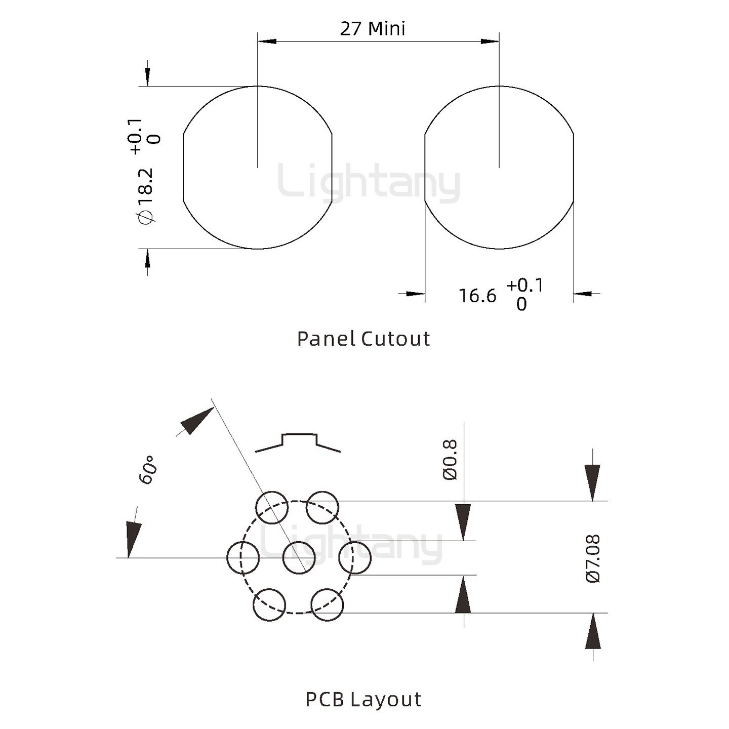 EEG.3B.007.CLN前螺母插座 PCB直插板