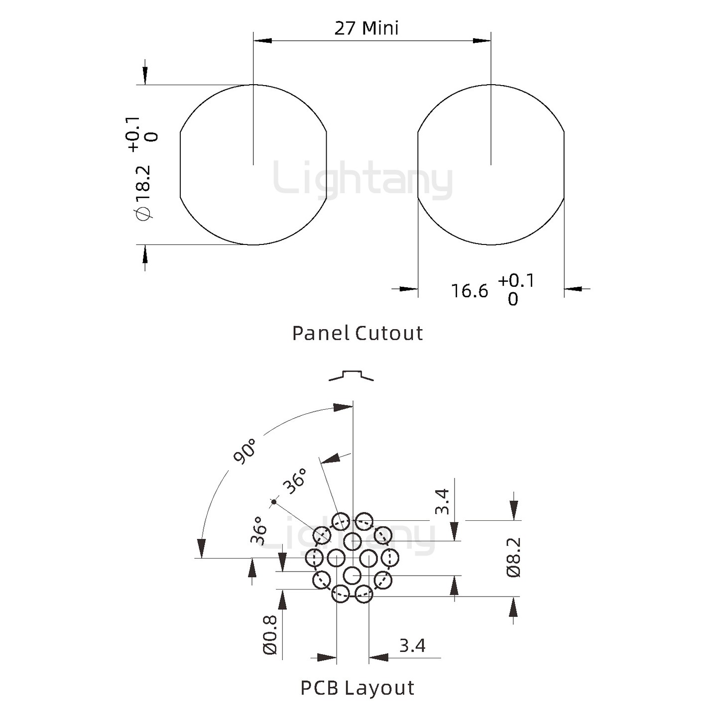 EEG.3B.014.CLN前螺母插座 PCB直插板