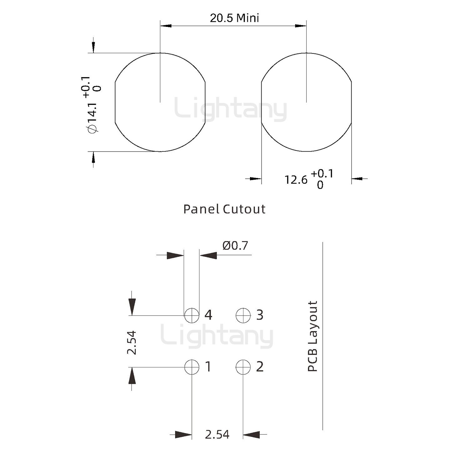 EEG.0K.004.CLV推拉自鎖前螺母插座 PCB彎插板