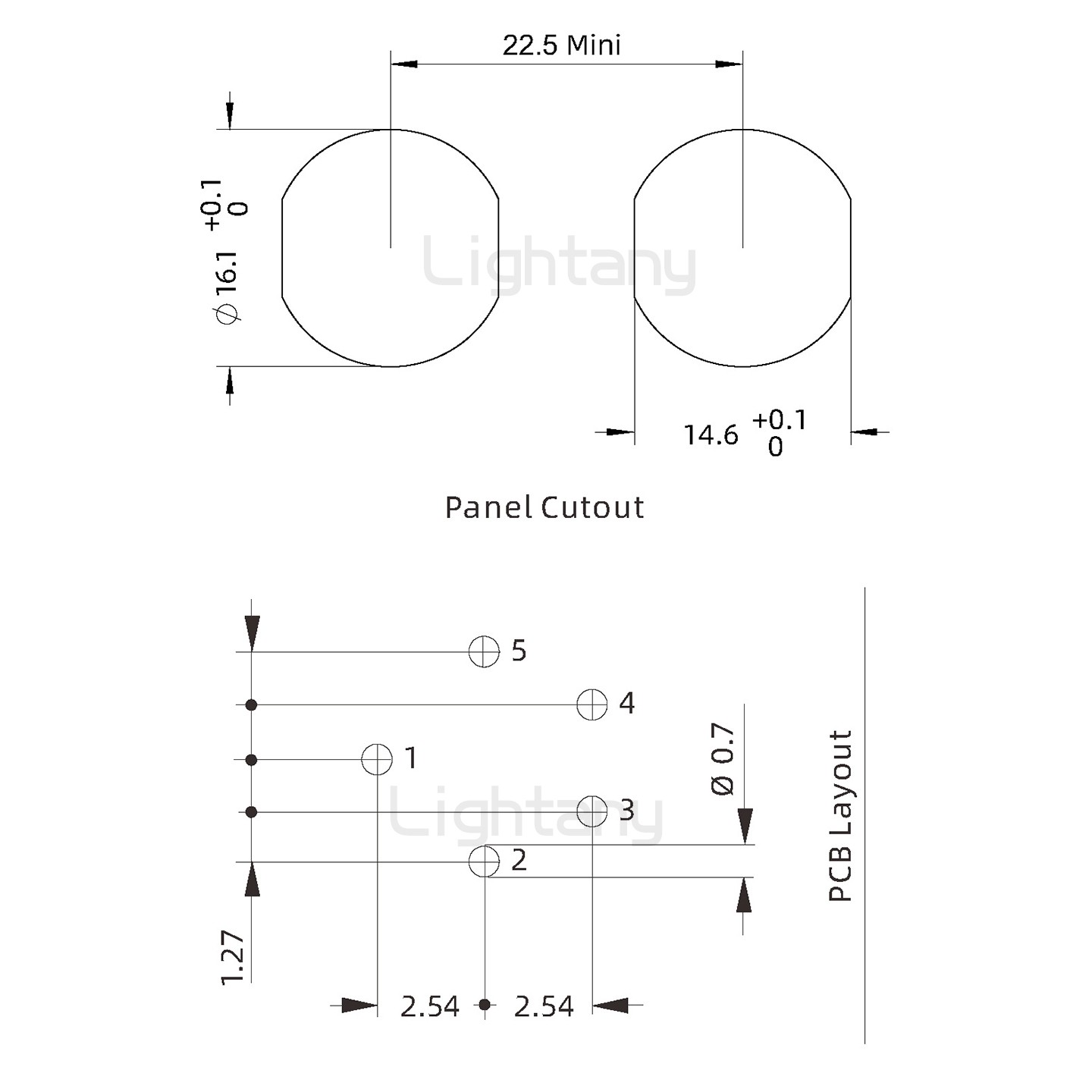 EEG.1K.005.CLV推拉自鎖前螺母插座 PCB彎插板