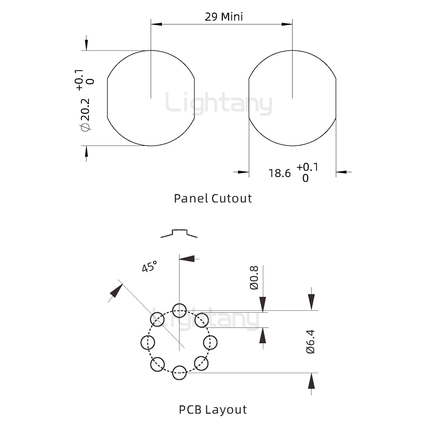 EEG.2K.008.CLN推拉自鎖前螺母插座 PCB直插板