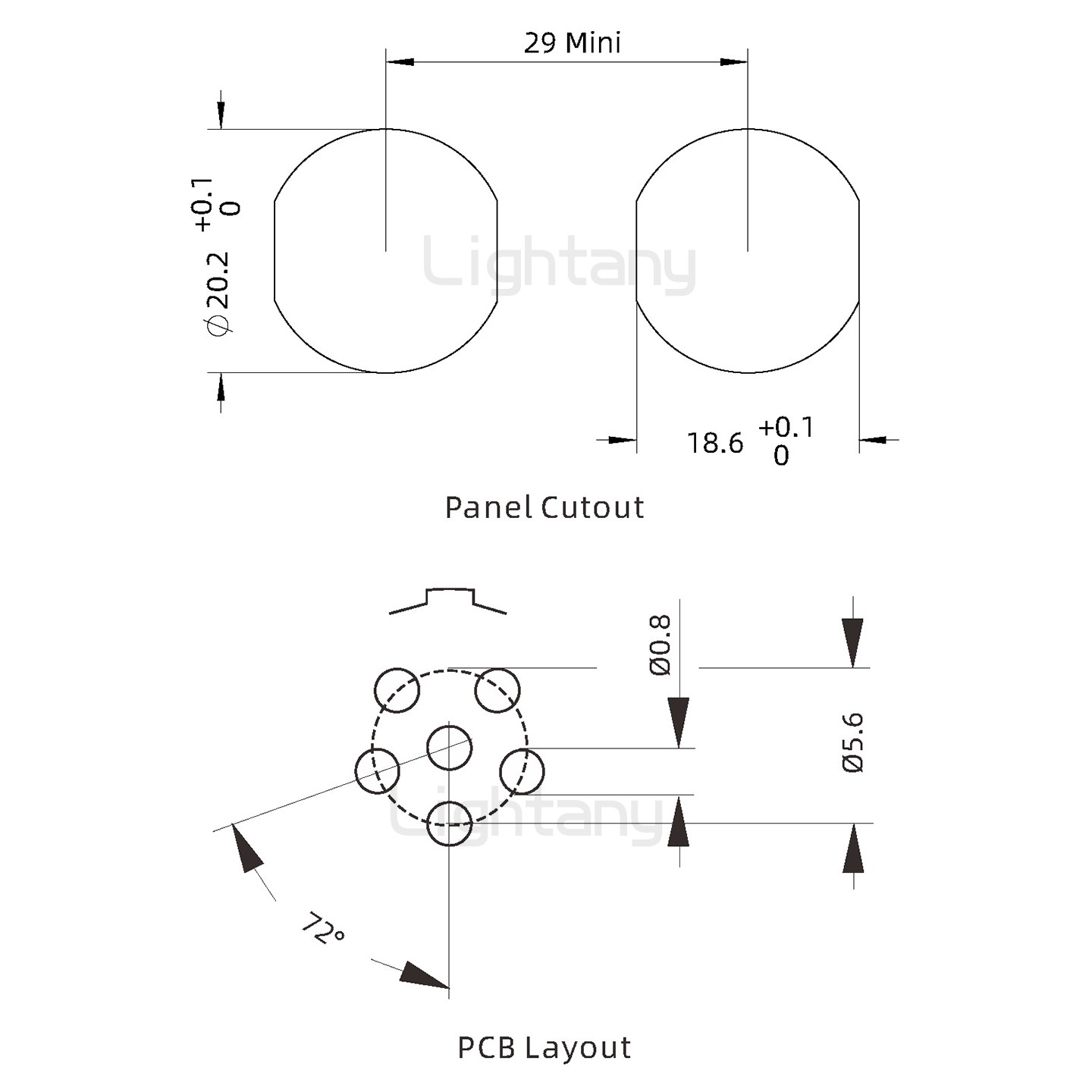EEG.2K.006.CLN推拉自鎖前螺母插座 PCB直插板