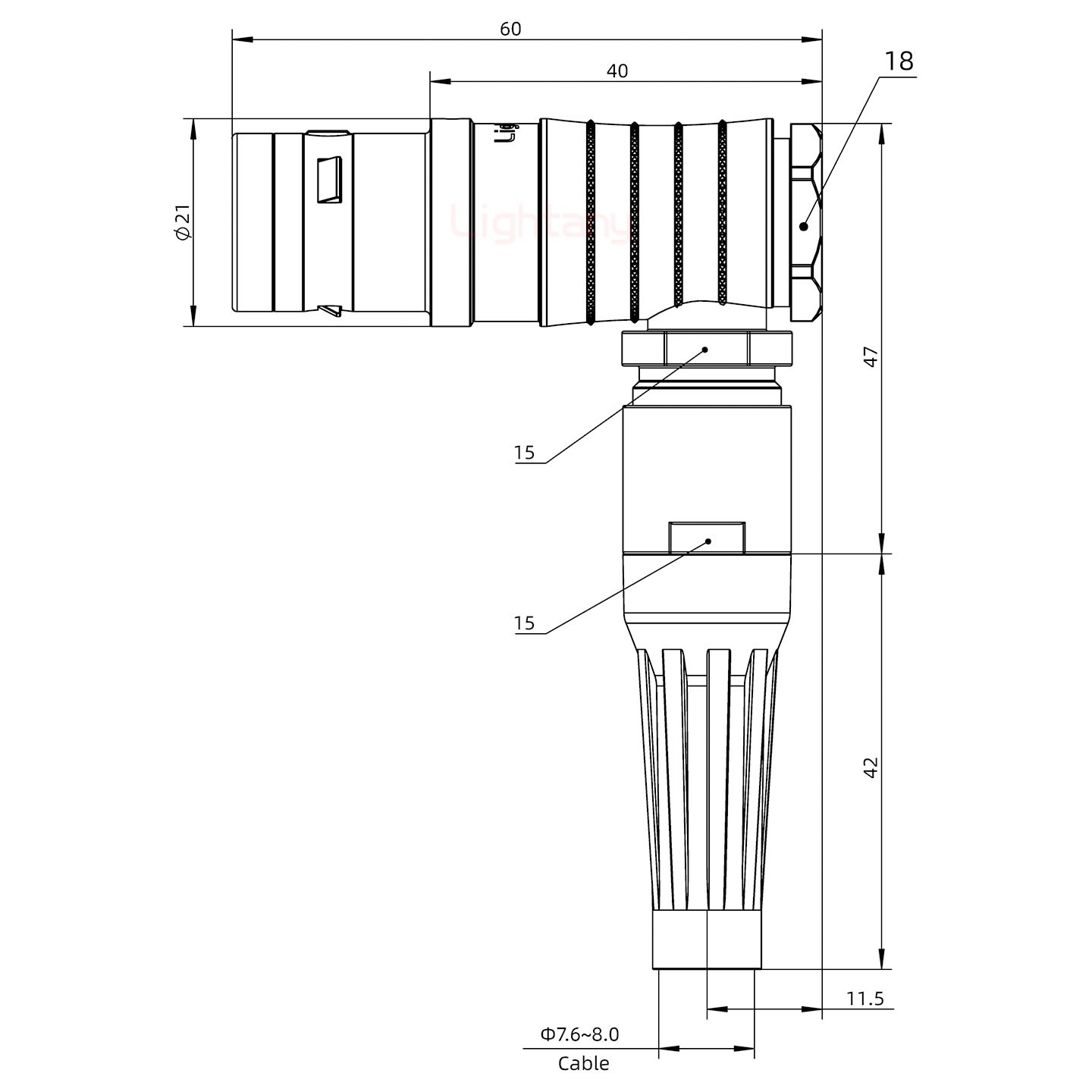 FHG.3K.014.CLAC80Z推拉自鎖帶護(hù)套彎式插頭