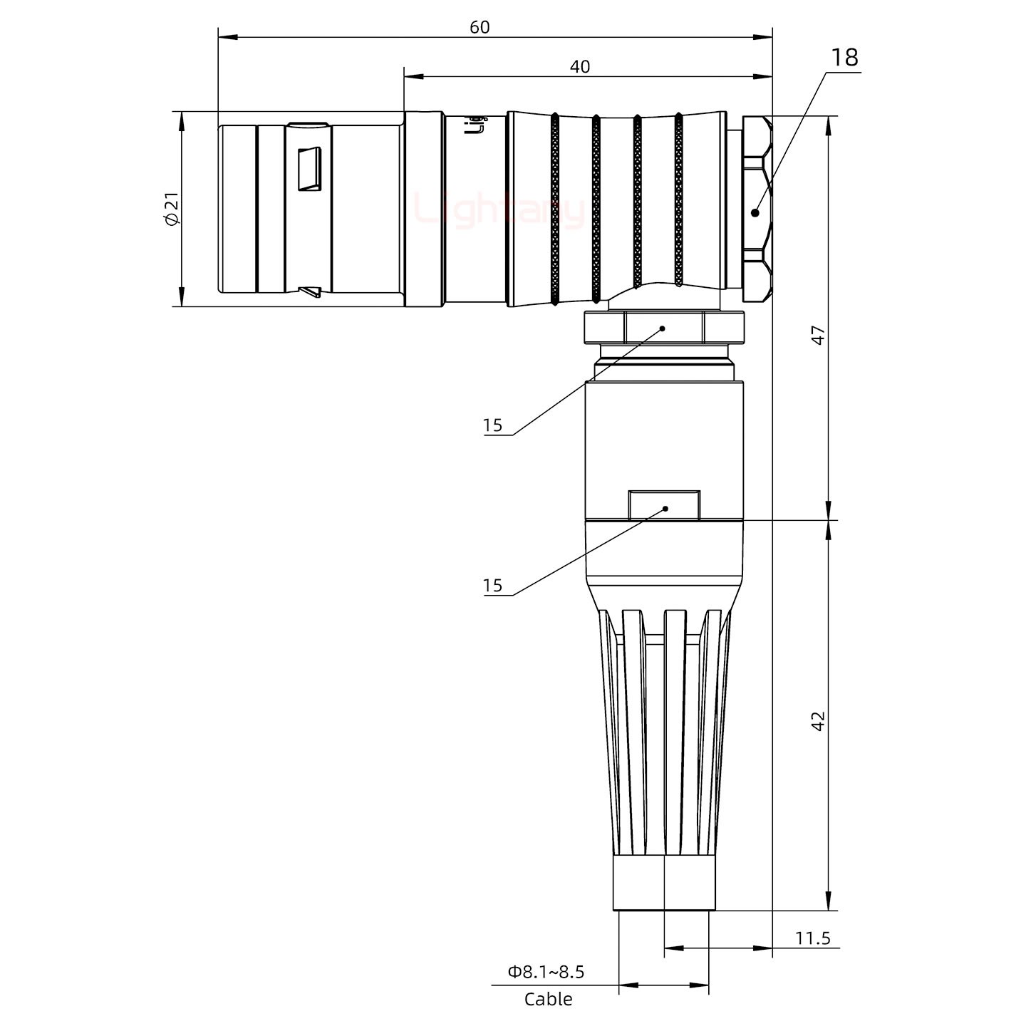 FHG.3K.014.CLAC85Z推拉自鎖帶護(hù)套彎式插頭